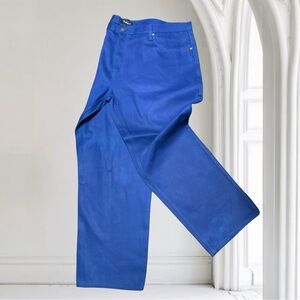 Men's Veno Big & Tall Solid Royal Blue Denim Pants